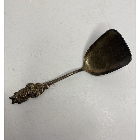 Reed & Barton Rose Leaf Silver Plated Shovel Sugar Spoon Collectible Vintage - Picture 7 of 9